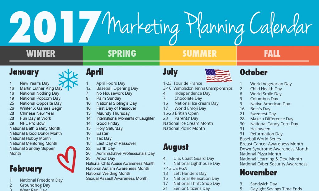 Ultimate 2017 Marketing Planning Calendar VanDenBerg Web Creative